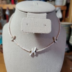 Vintage, Handmade, Shell Choker, Bird Design.
